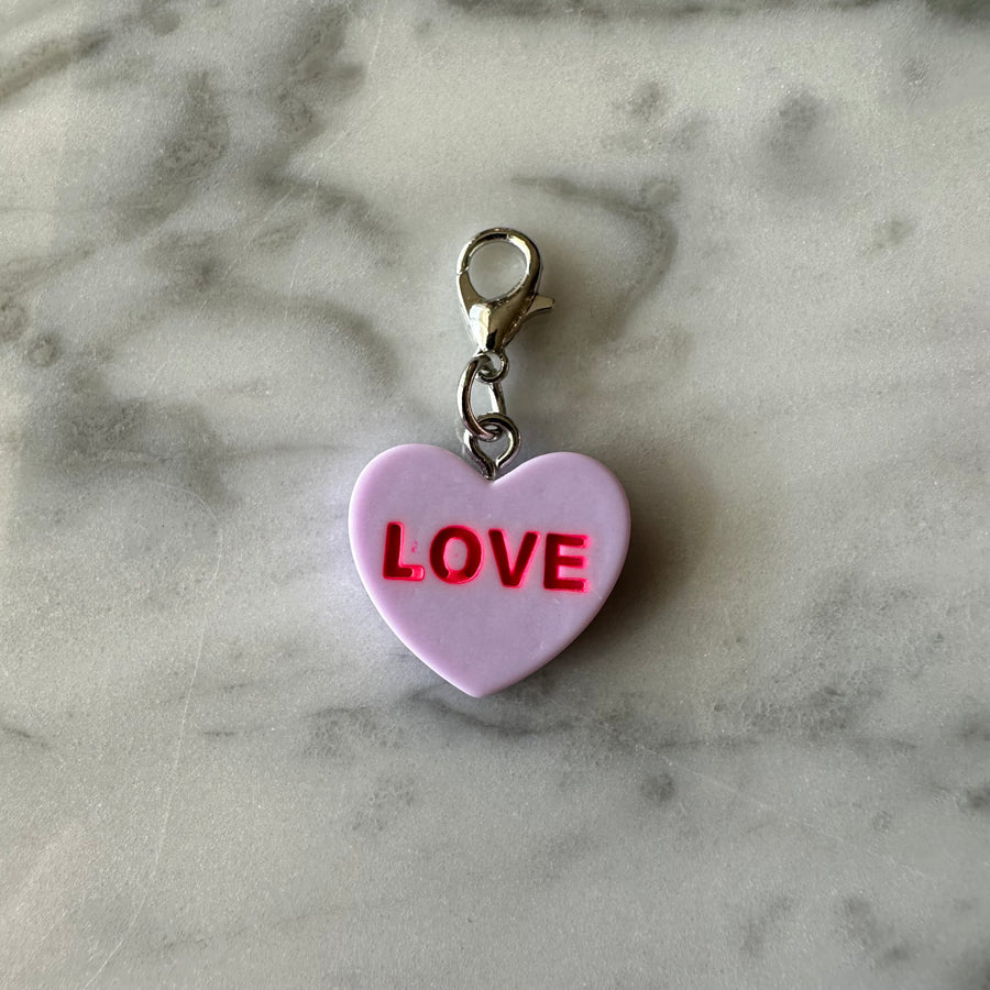 "Love" Valentines Heart Stitch Marker