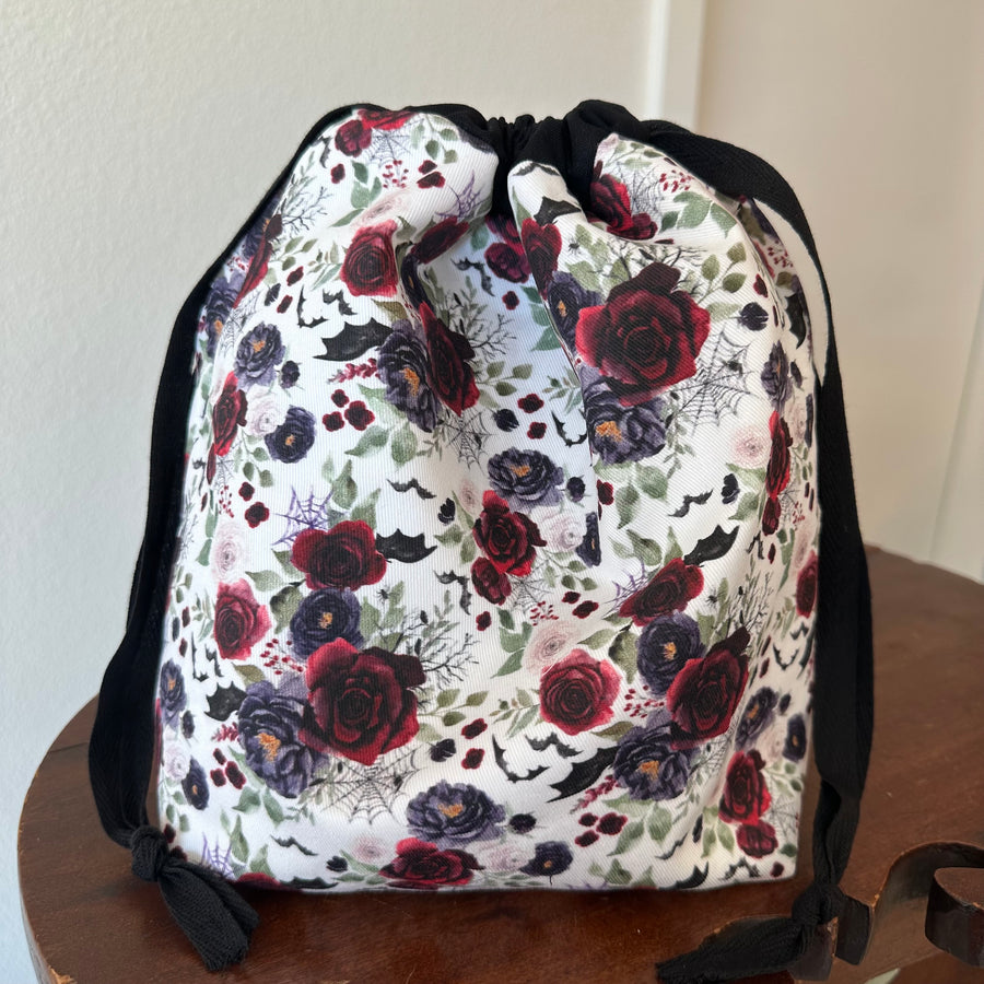 Halloween Floral Drawstring Bag (PRE-ORDER)