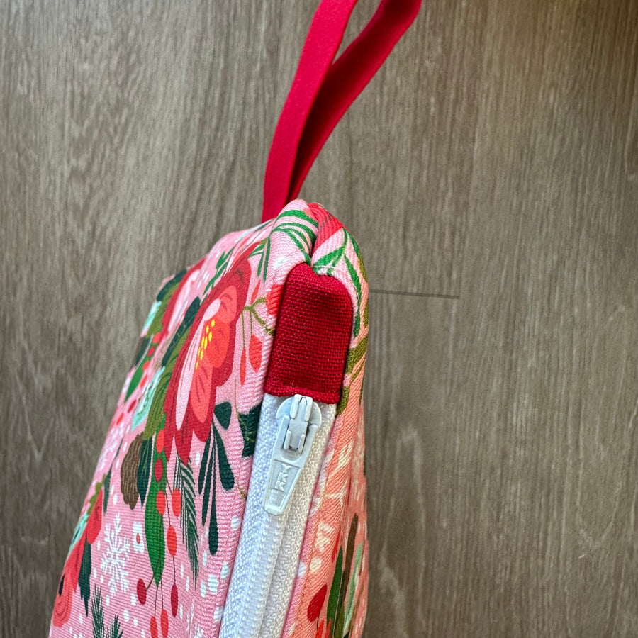 Pink Floral Christmas Sweater Bag
