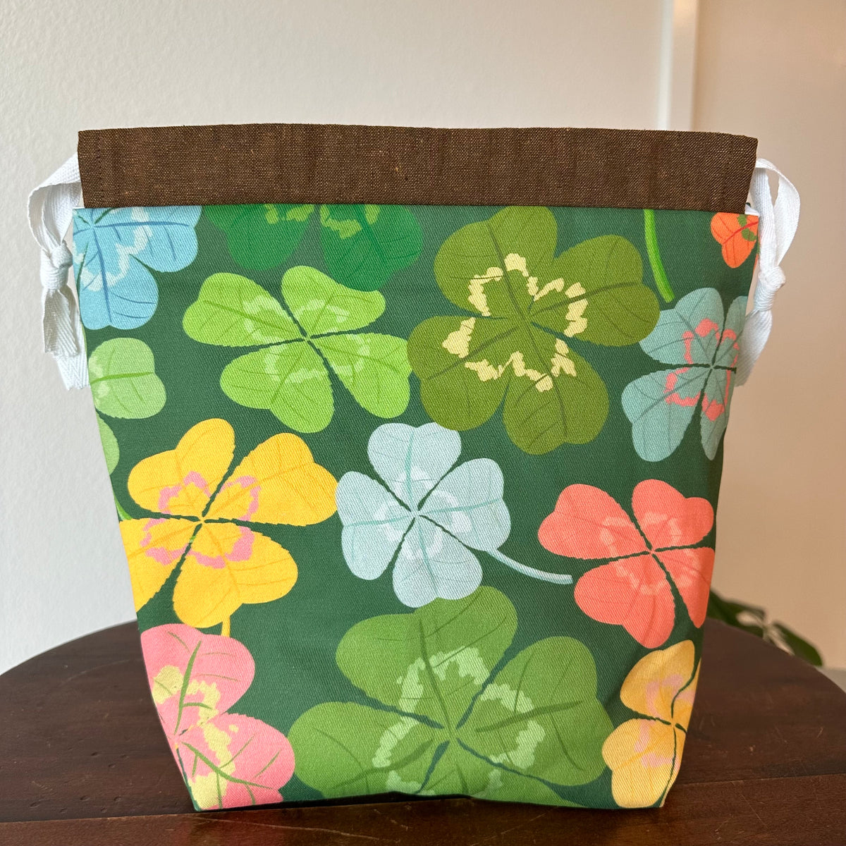 Four Leaf Clovers Drawstring Bag Stitching the High Notes