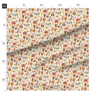 Animals Coffee Break Fabric (1/2 yd increments; Lightweight Cotton Twill)