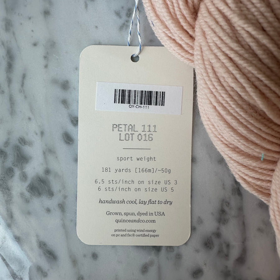 Quince & Co, Sport Weight, 1 Skein - Petal